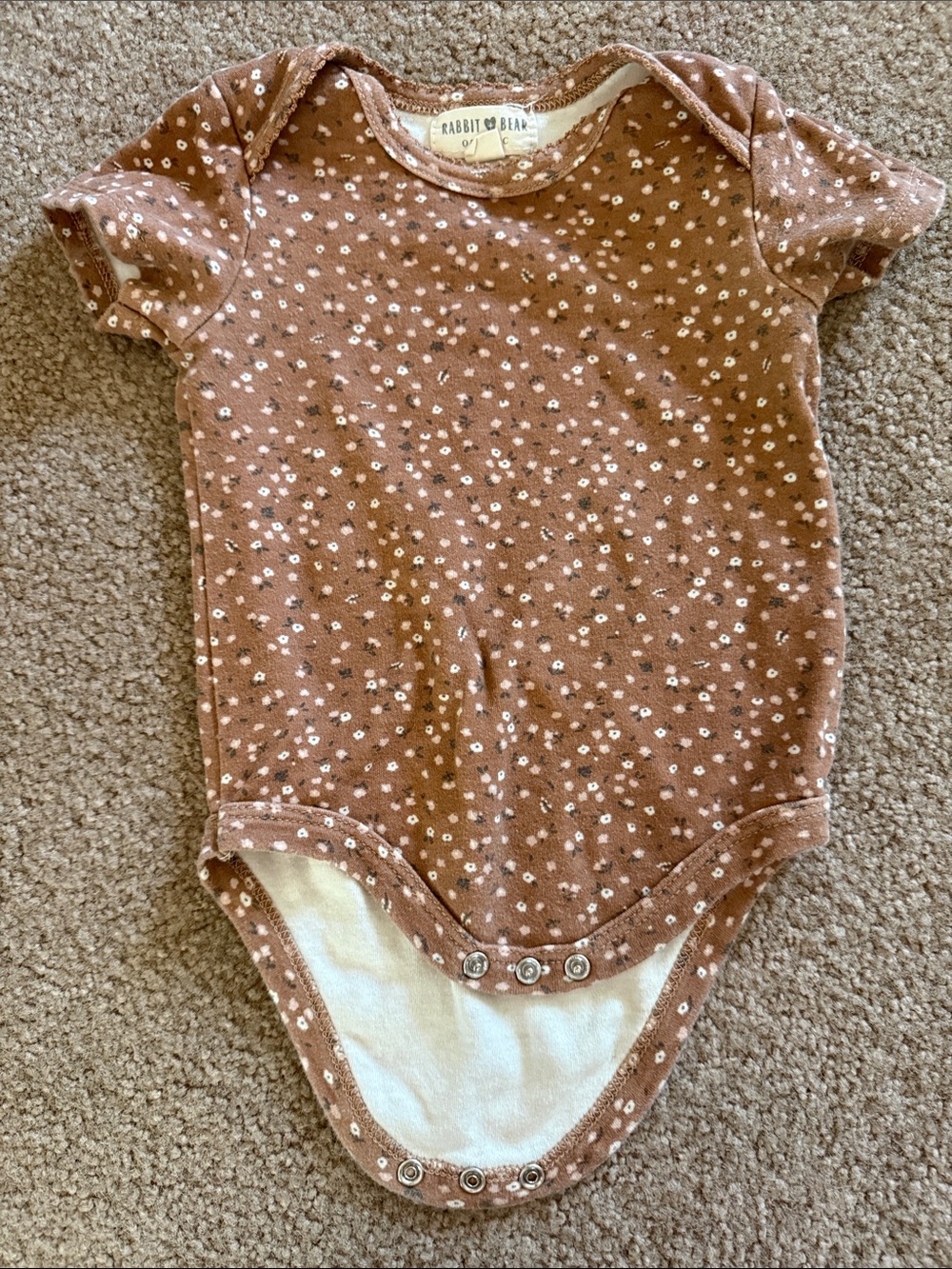 Organic Rabbit + Bear Mauve Floral Baby Bodysuit